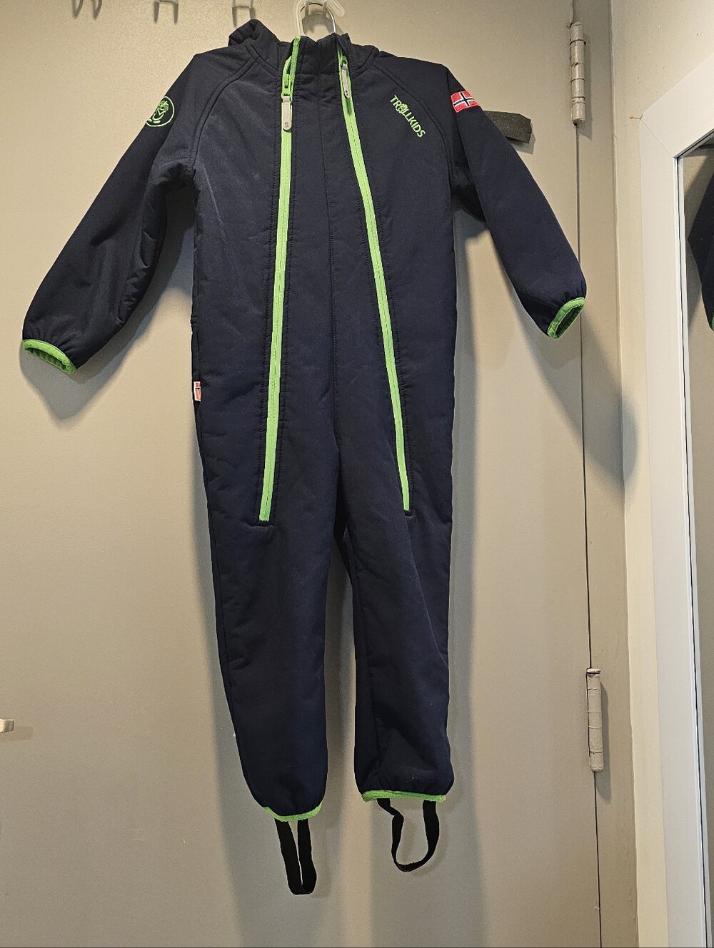 Kids Navy One-Piece Bodysuit with Lime Trim -